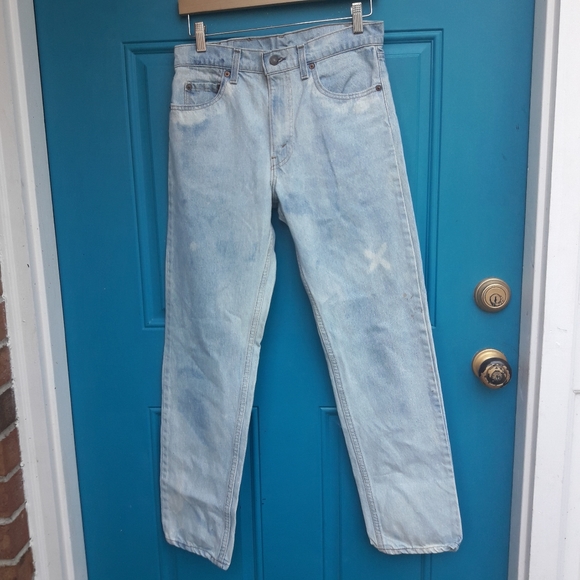 Vintage Levis Blue Jeans 505 Straight Leg Red Tag All Cotton Denim Size 31W 31L - Picture 12 of 16